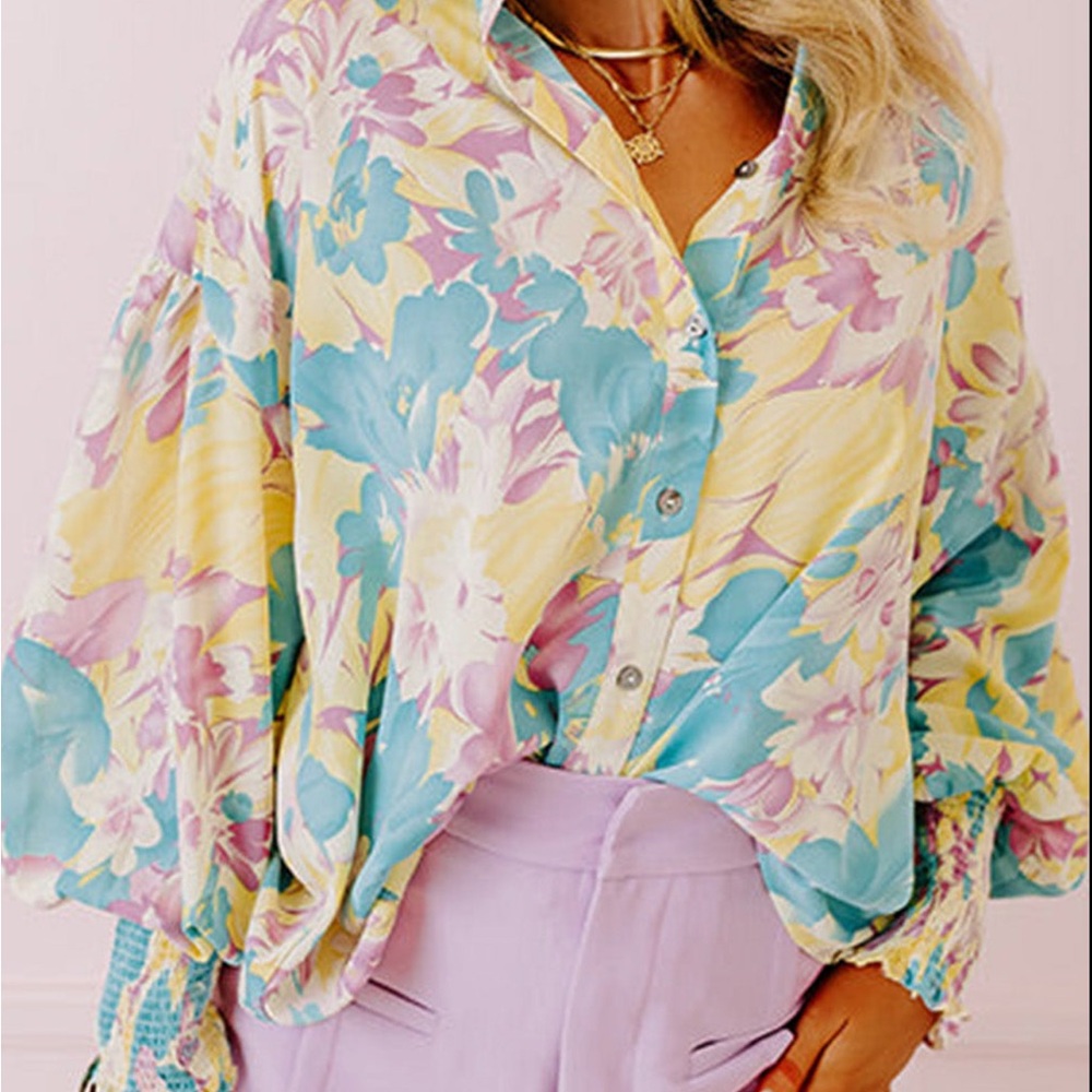 Floral Button-Up Blouse